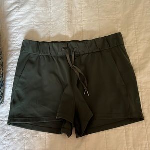 Lululemon Dark Green On The Fly Shorts 10